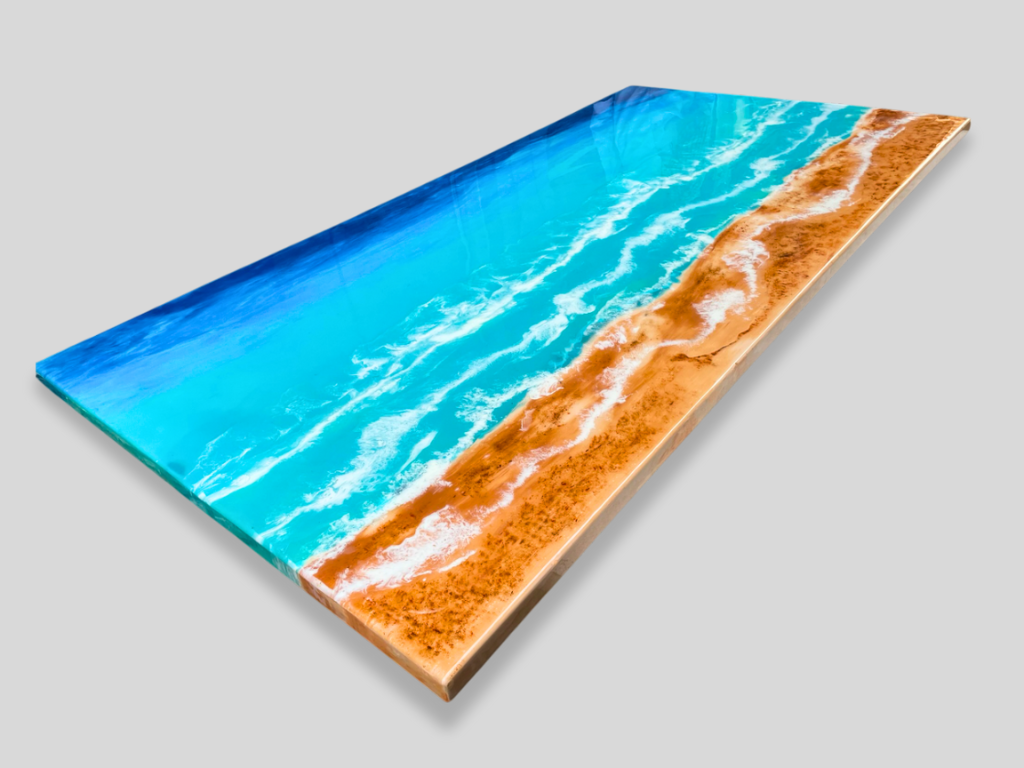 Handmade Epoxy Resin Ocean Beach Coffee Table Custom Order 